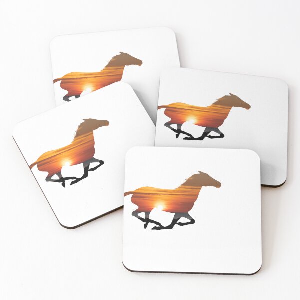 Item preview, Galloping horse with a green sunset designed and sold by PICbyFemke.