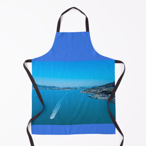 Item preview, A drone shot of a motorboat running on the sea in Dunbyeong Island, Goheung, South Korea’s southern coast,Korea designed and sold by human8891.