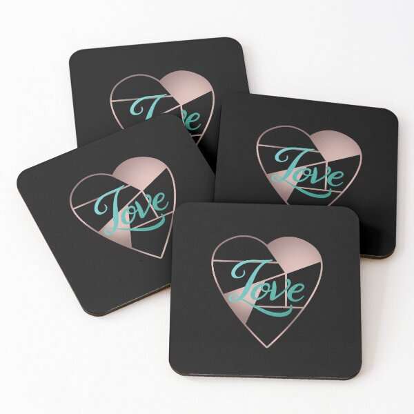 Item preview, Metallic Love (Rose Pink on Black) designed and sold by PawsitiveMum.