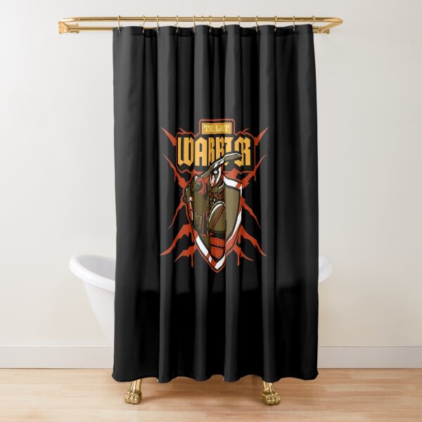 Japanese Demon Armored Warrior Shower Curtain Waterproof Fabric Bathroom Hooks 
