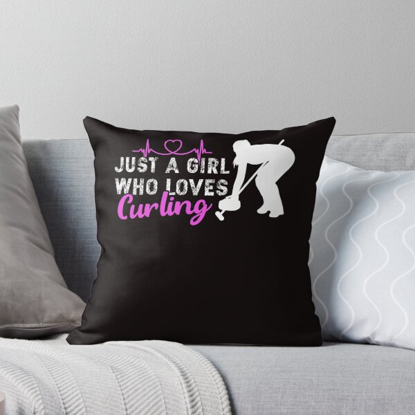 Item preview, Girl Who Loves Curling Player Coach Team Curling Stones designed and sold by TomGiantDesigns.