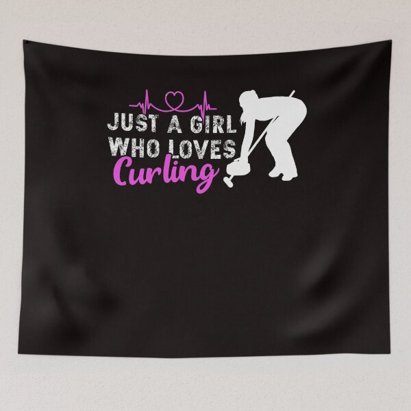 Item preview, Girl Who Loves Curling Player Coach Team Curling Stones designed and sold by TomGiantDesigns.