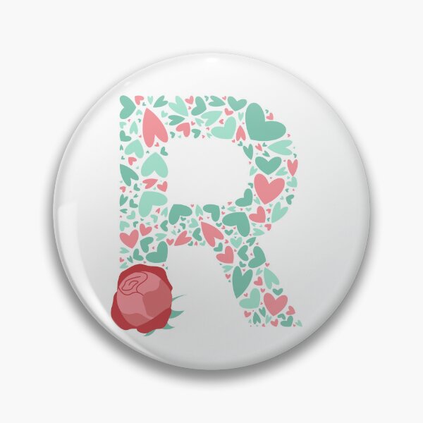 Item preview, Letter R Monogram with Hearts and flowers designed and sold by boozkova-vorona.