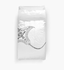Manta Ray Native Tribal Dots Duvet Cover