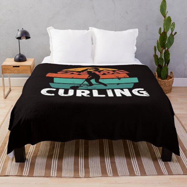 Item preview, Vintage Curling Player Retro Curling Broom Stones Coach Team designed and sold by TomGiantDesigns.