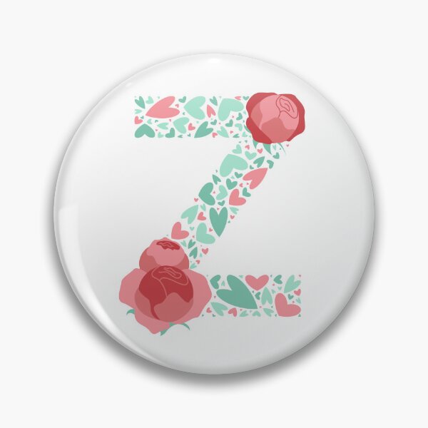 Item preview, Letter Z Monogram with Hearts and flowers designed and sold by boozkova-vorona.
