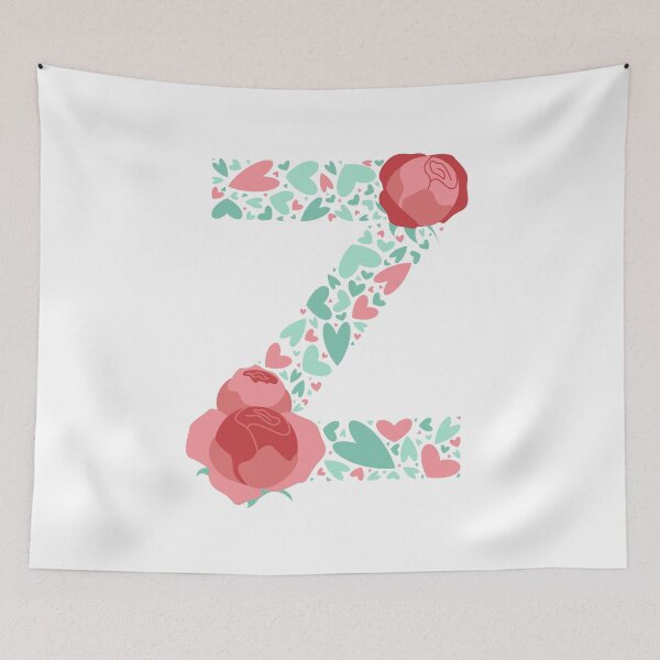 Item preview, Letter Z Monogram with Hearts and flowers designed and sold by boozkova-vorona.
