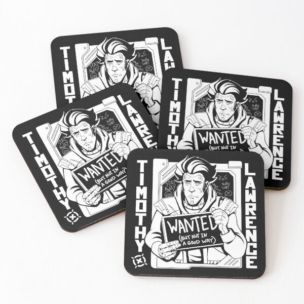 Item preview, Timothy Wanted (but not in a good way) Lawrence | Black and white | Borderlands fan art. designed and sold by warmfuzzylogic.