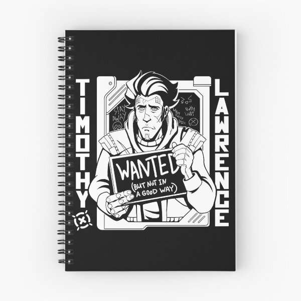 Item preview, Timothy Wanted (but not in a good way) Lawrence | Black and white | Borderlands fan art. designed and sold by warmfuzzylogic.
