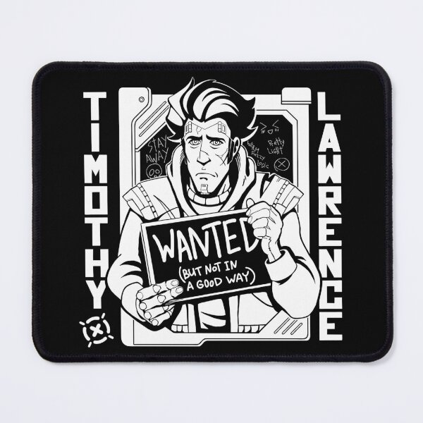 Item preview, Timothy Wanted (but not in a good way) Lawrence | Black and white | Borderlands fan art. designed and sold by warmfuzzylogic.