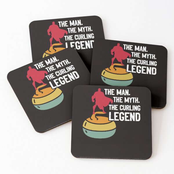 Item preview, Man Myth Curling Legend Player Sweeping Broom Stones Team designed and sold by TomGiantDesigns.