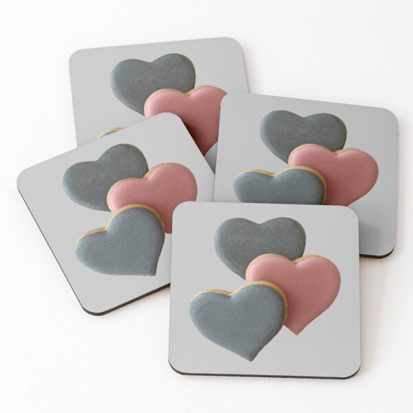 Item preview, Pink and grey heart cookies designed and sold by aiko-p.