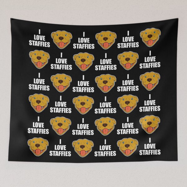 Item preview, I Love Staffies - Funny Staffy Pattern Design Of A Golden Staffy designed and sold by Cameronckjc.
