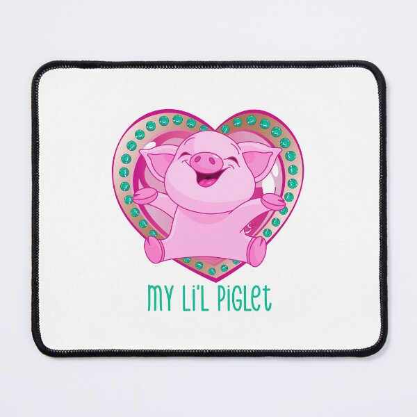 Item preview, My Li’l Piglet (Pink/Aqua on White) designed and sold by PawsitiveMum.