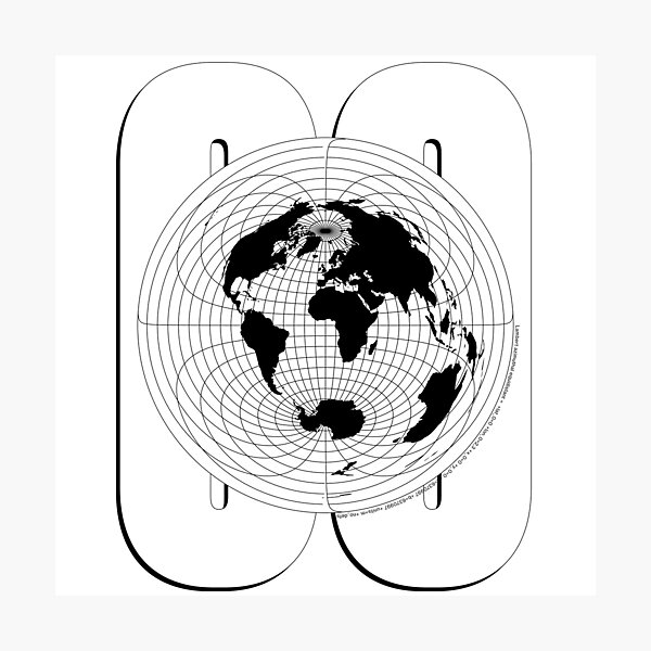 Impression photo « Carte du monde en dessin technique », par
