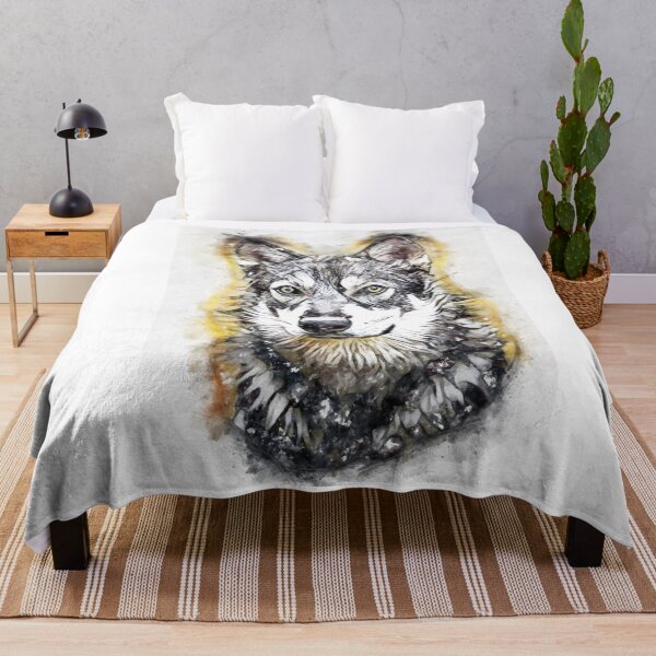Item preview, American Alsatian / Dire Wolf Watercolor Abstract Portrait designed and sold by Naumovski.