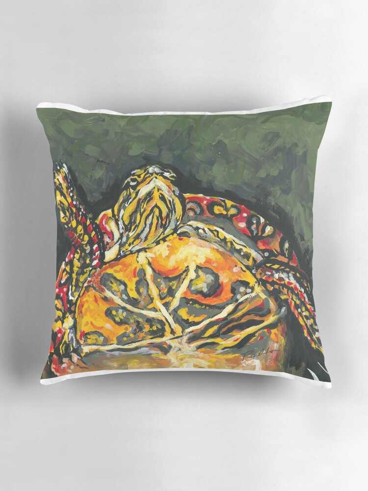Thumbnail 3 of 4, Pillow, Michigan Painted Turtle designed and sold by ROBINPELTON.