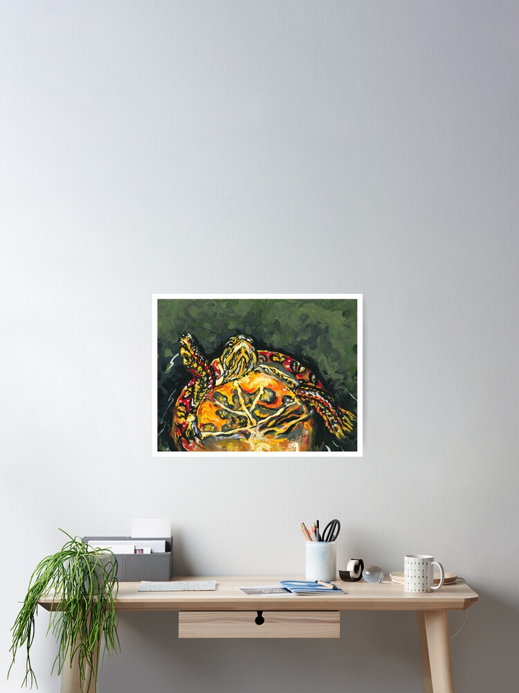 Thumbnail 2 of 3, Poster, Michigan Painted Turtle designed and sold by ROBINPELTON.
