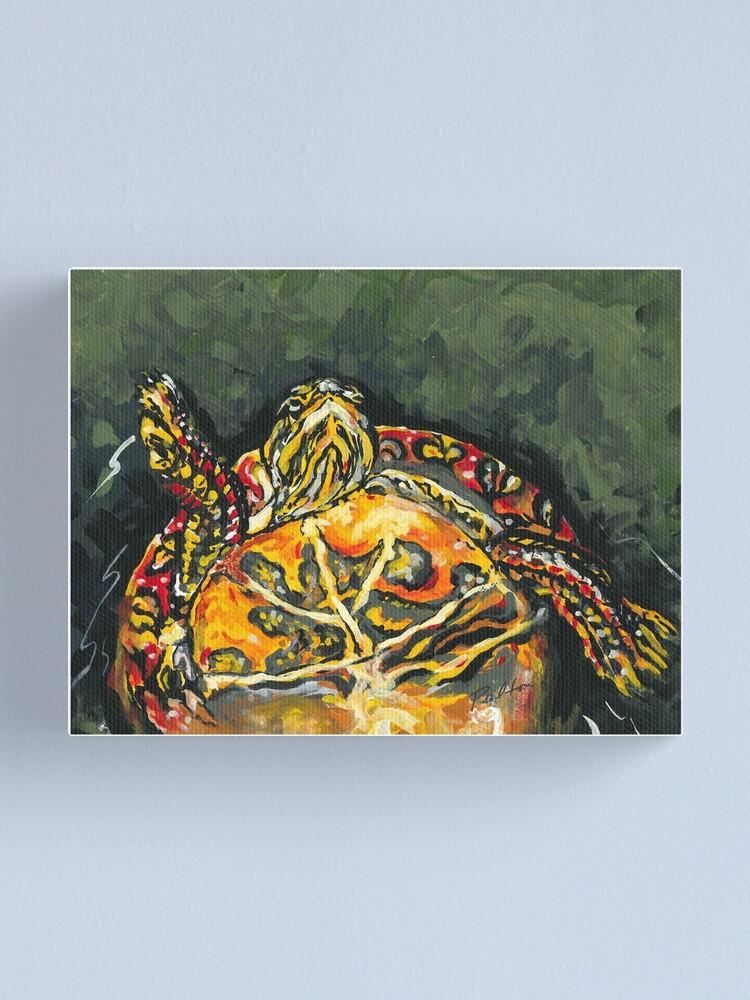 Thumbnail 1 of 3, Canvas Print, Michigan Painted Turtle designed and sold by ROBINPELTON.
