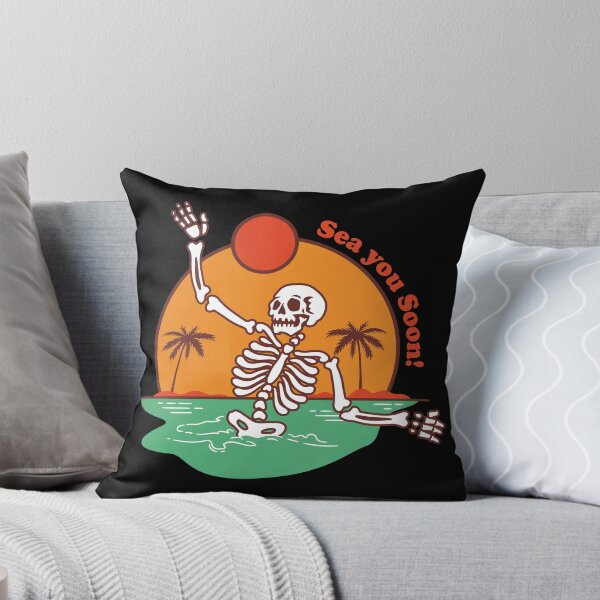Item preview, Sea You Soon Quote - Funny Skeleton On The Beach designed and sold by bestic.
