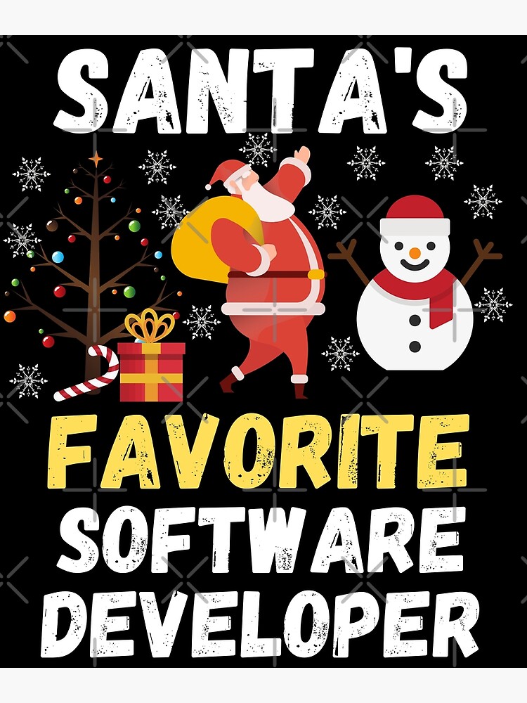 Discover Santa's Favorite Software developer Premium Matte Vertical Poster