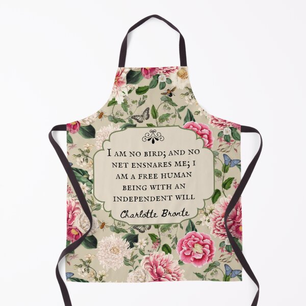 Item preview, I am no Bird, Charlotte Bronte, Book Quote, Jane Eyre Quote, Vintage Flowers, Bookish Gift designed and sold by CultandObscure.