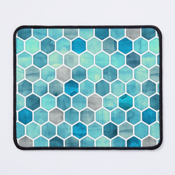 Item preview, Blue Ink - Watercolor hexagon pattern designed and sold by micklyn.