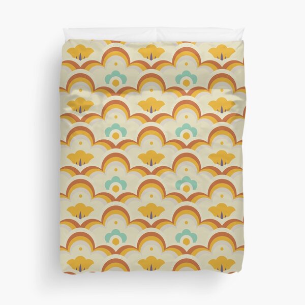 Item preview, Blomma, Vintage Flower and Rainbow Pattern in Retro Color Style designed and sold by BesanoStyle.