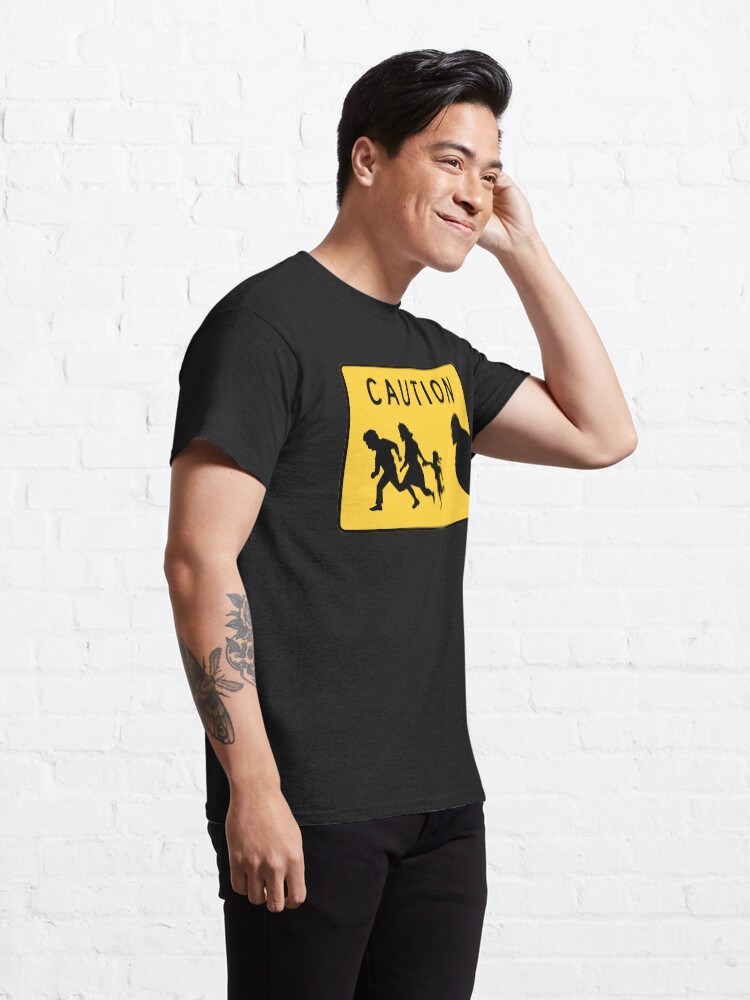 Alternate view of Immigrants Caution Road Sign Classic T-Shirt