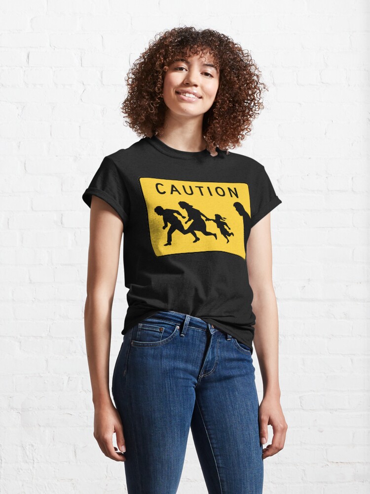 Alternate view of Immigrants Caution Road Sign Classic T-Shirt