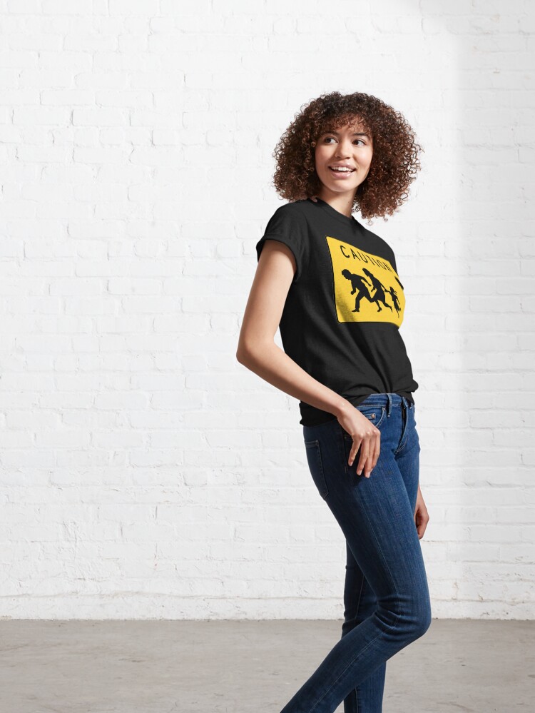 Alternate view of Immigrants Caution Road Sign Classic T-Shirt