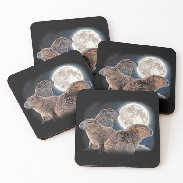 Item preview, Three Capybaras and Moon Funny Capybara Humor Parody  designed and sold by alenaz.