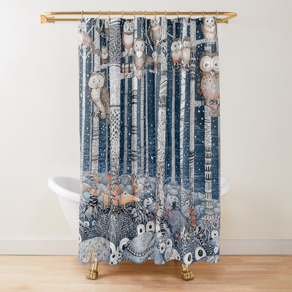 Owl Forest Shower Curtain