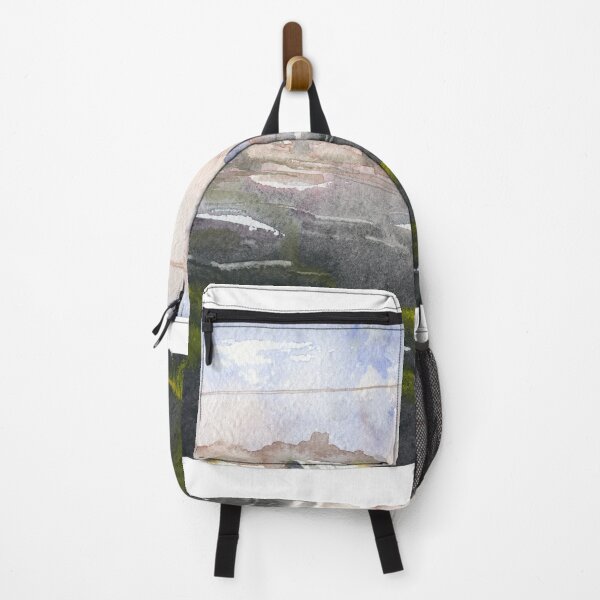 Item preview, Mist covered landscape painting with buildings. designed and sold by rfoxphoto.