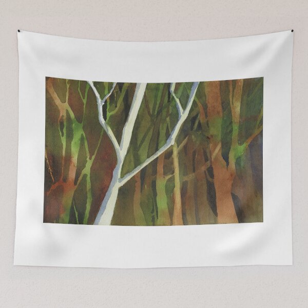 Item preview, Trees in forest.  Fine art watercolor painting trees forest designed and sold by rfoxphoto.