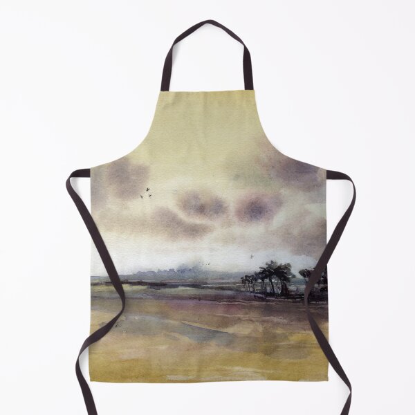 Item preview, Golden sunset watercolor painting. Lake scene at sunset watercolor designed and sold by rfoxphoto.