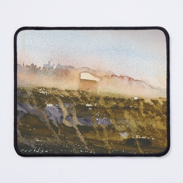 Item preview, Mist covered landscape painting with buildings. designed and sold by rfoxphoto.
