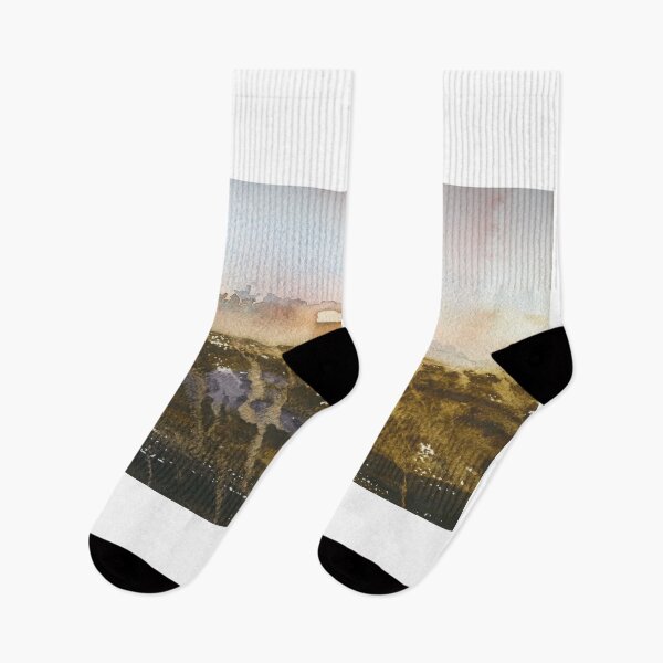 Item preview, Mist covered landscape painting with buildings.  designed and sold by rfoxphoto.