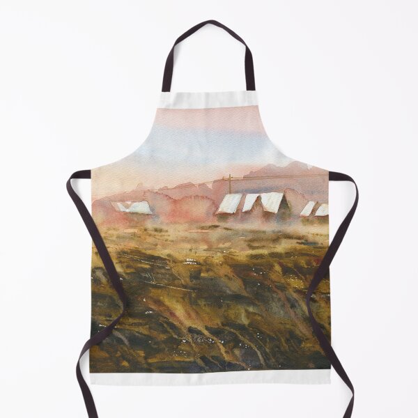Item preview, Barn and mist covered landscape painting with buildings. designed and sold by rfoxphoto.