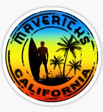 Surfing Mavericks Maverick's California Surf Surfboard Waves Half Moon Bay 2 Sticker