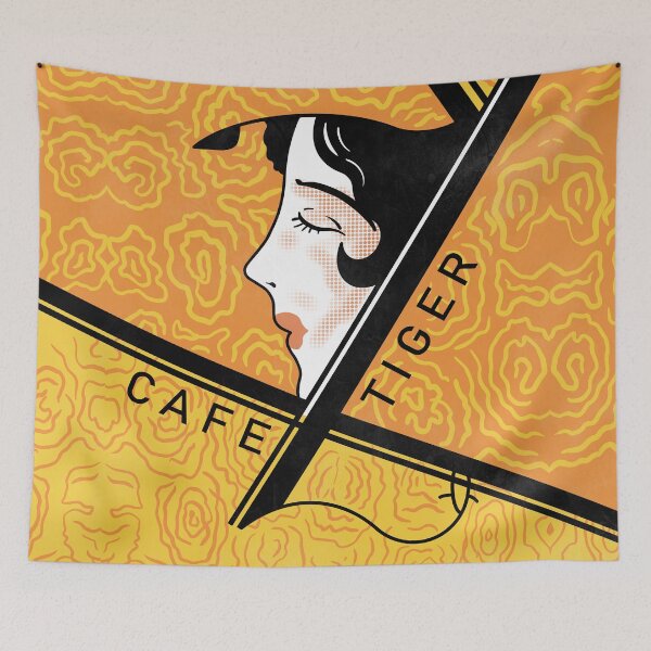 Item preview, Cafe Tiger Vintage Japanese Matchbox Design designed and sold by rogue-design.