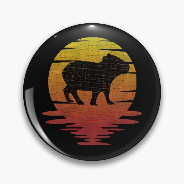 Artikelvorschau, Vintage Capybara-Silhouette-Retro Sonnenuntergang-niedliche Kunst entworfen und verkauft von alenaz.
