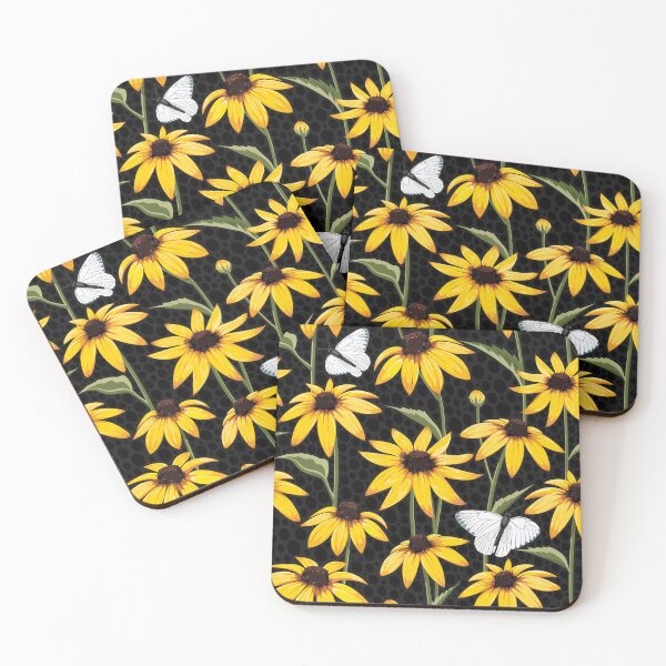 Aperçu de l'œuvre Motif Rudbeckia noir créée et vendue par Avisnanna.