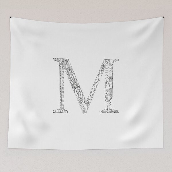 Item preview, Henna Alphabet M / Henna Letter M - Black Henna Line Art designed and sold by Mrs-PenLine.