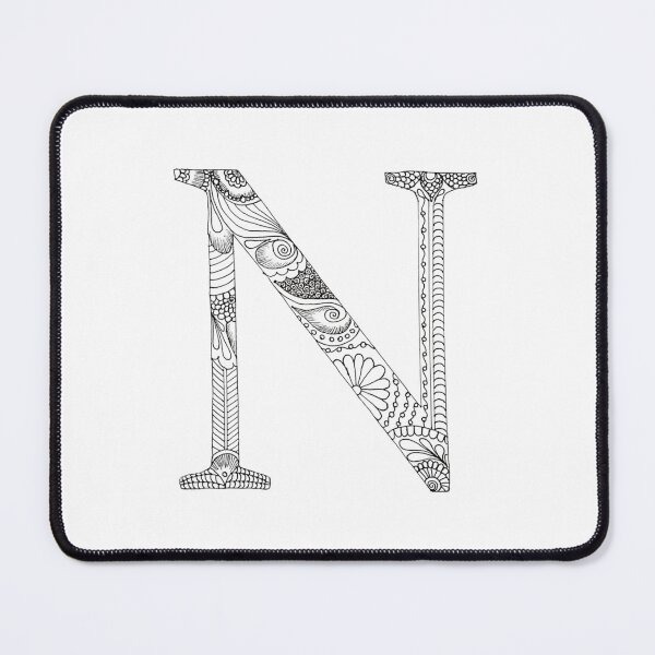 Item preview, Henna Alphabet N / Henna Letter N - Black Henna Line Art designed and sold by Mrs-PenLine.