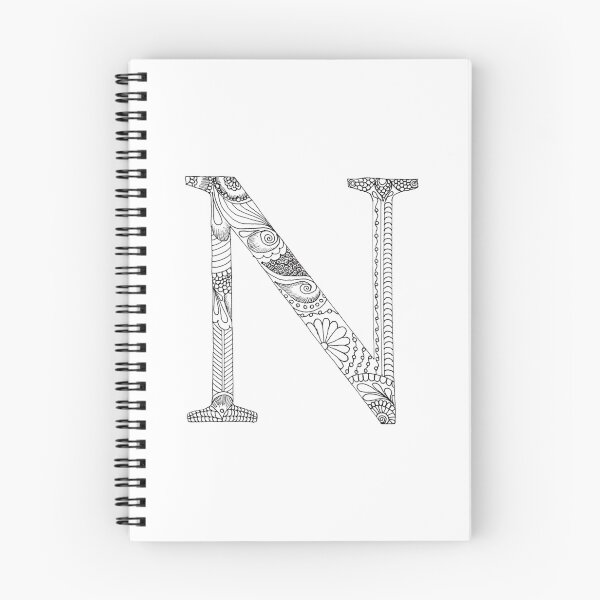 Item preview, Henna Alphabet N / Henna Letter N - Black Henna Line Art designed and sold by Mrs-PenLine.