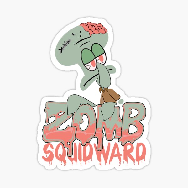 "zomb squidward zombie" Sticker by designertoukir Redbubble