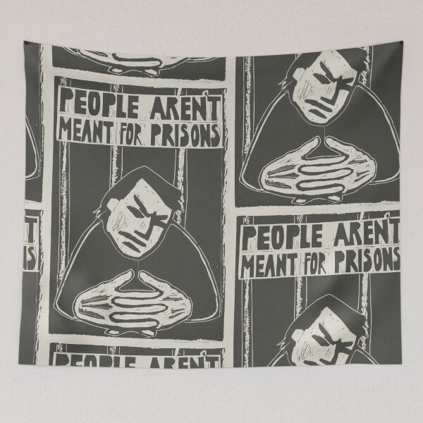 Item preview, People Aren't Meant for Prison - Rachael Romero | Vintage American Political Art designed and sold by POSTERAMALA.