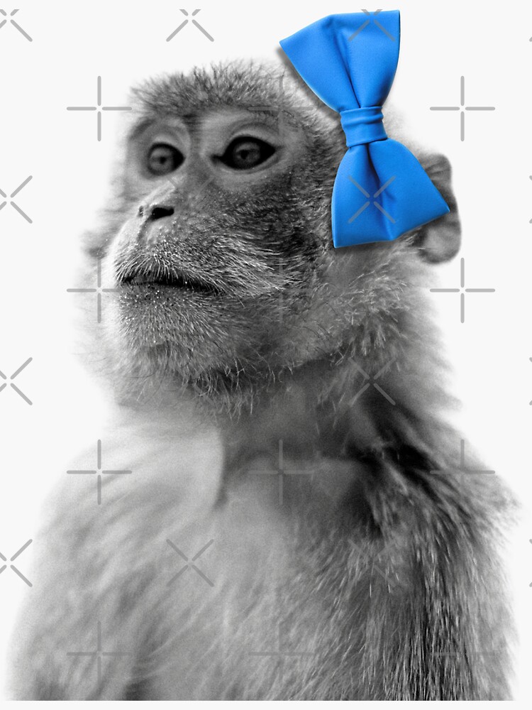 "Affe mit blauer Fliege Artwork Baby Animal Prints, Animals with Bowties, Nursery wall decor