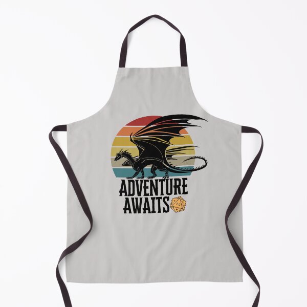 Item preview, DND Roleplaying, Retro Sunset with Dragon and D20: Adventure Awaits designed and sold by DungeonAtelier.